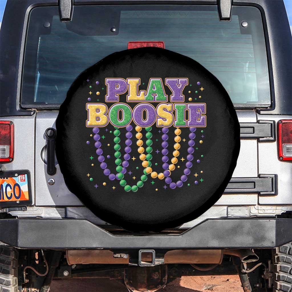 Funny Play Boosie Mardi Gras Spare Tire Cover Beads Fat Tuesday Carnival