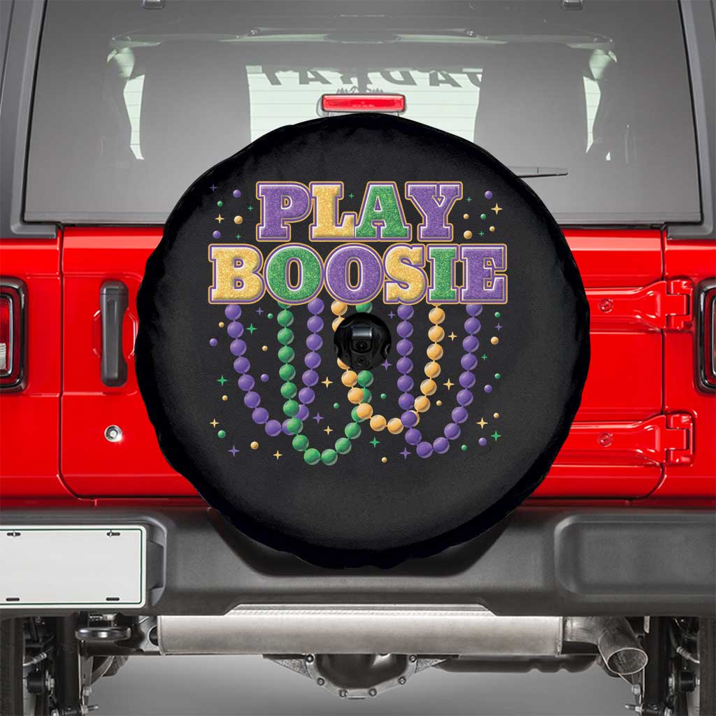 Funny Play Boosie Mardi Gras Spare Tire Cover Beads Fat Tuesday Carnival