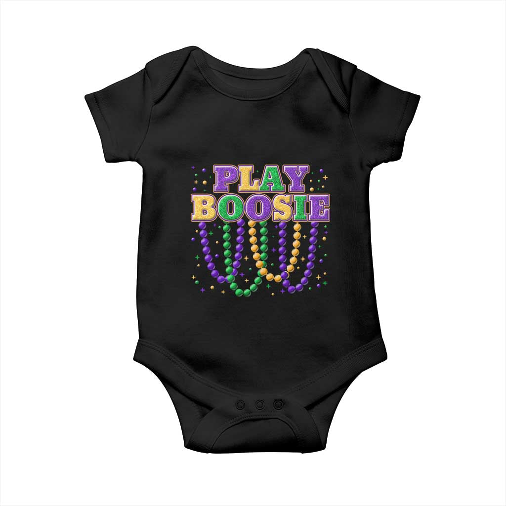 Funny Play Boosie Mardi Gras Baby Onesie Beads Fat Tuesday Carnival