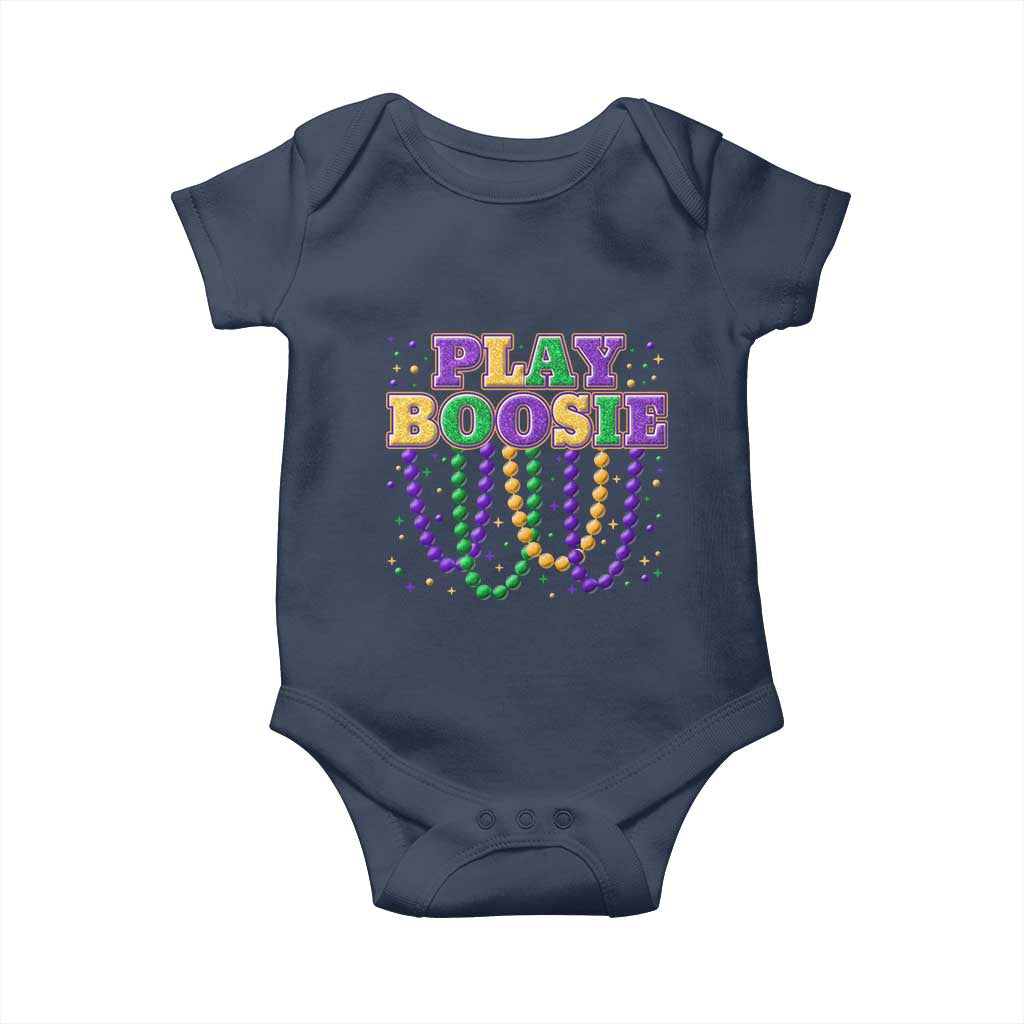 Funny Play Boosie Mardi Gras Baby Onesie Beads Fat Tuesday Carnival