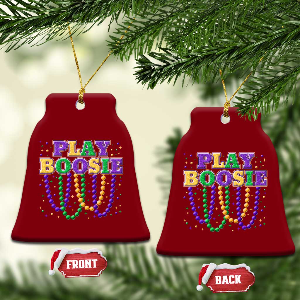 Funny Play Boosie Mardi Gras Ceramic Ornament Beads Fat Tuesday Carnival