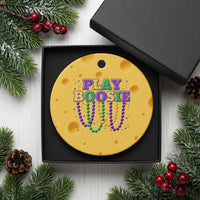 Funny Play Boosie Mardi Gras Ceramic Ornament Beads Fat Tuesday Carnival