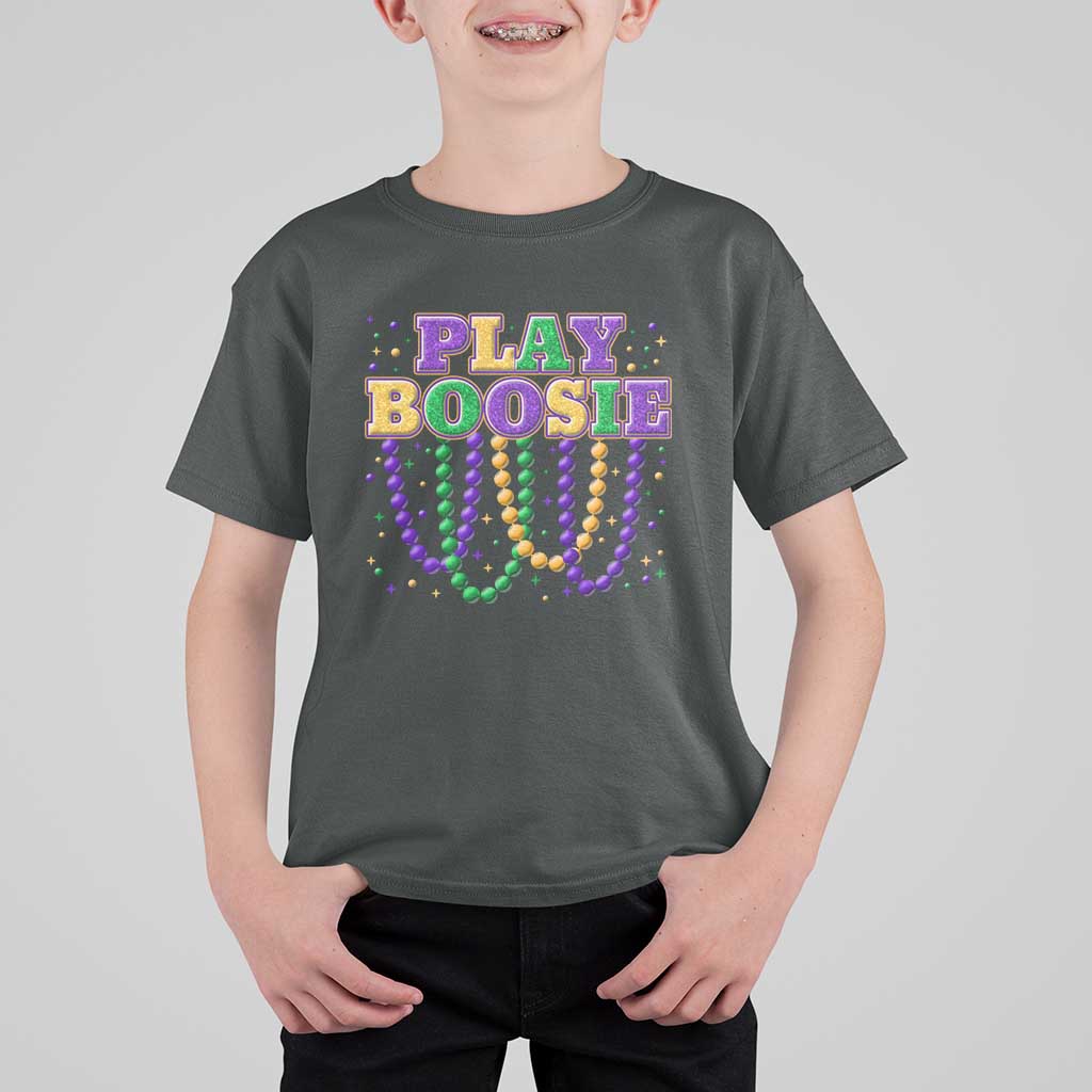 Funny Play Boosie Mardi Gras T Shirt For Kid Beads Fat Tuesday Carnival