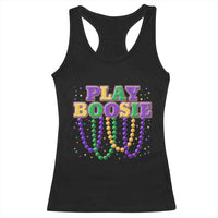 Funny Play Boosie Mardi Gras Racerback Tank Top Beads Fat Tuesday Carnival
