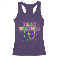 Funny Play Boosie Mardi Gras Racerback Tank Top Beads Fat Tuesday Carnival