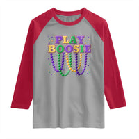 Funny Play Boosie Mardi Gras Raglan Shirt Beads Fat Tuesday Carnival