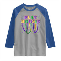 Funny Play Boosie Mardi Gras Raglan Shirt Beads Fat Tuesday Carnival
