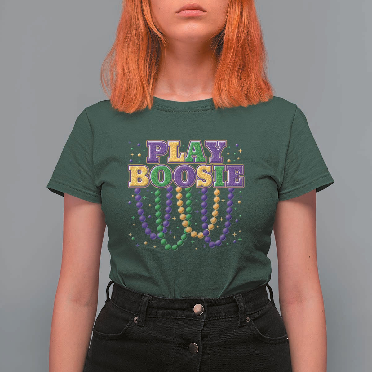 Funny Play Boosie Mardi Gras T Shirt For Women Beads Fat Tuesday Carnival