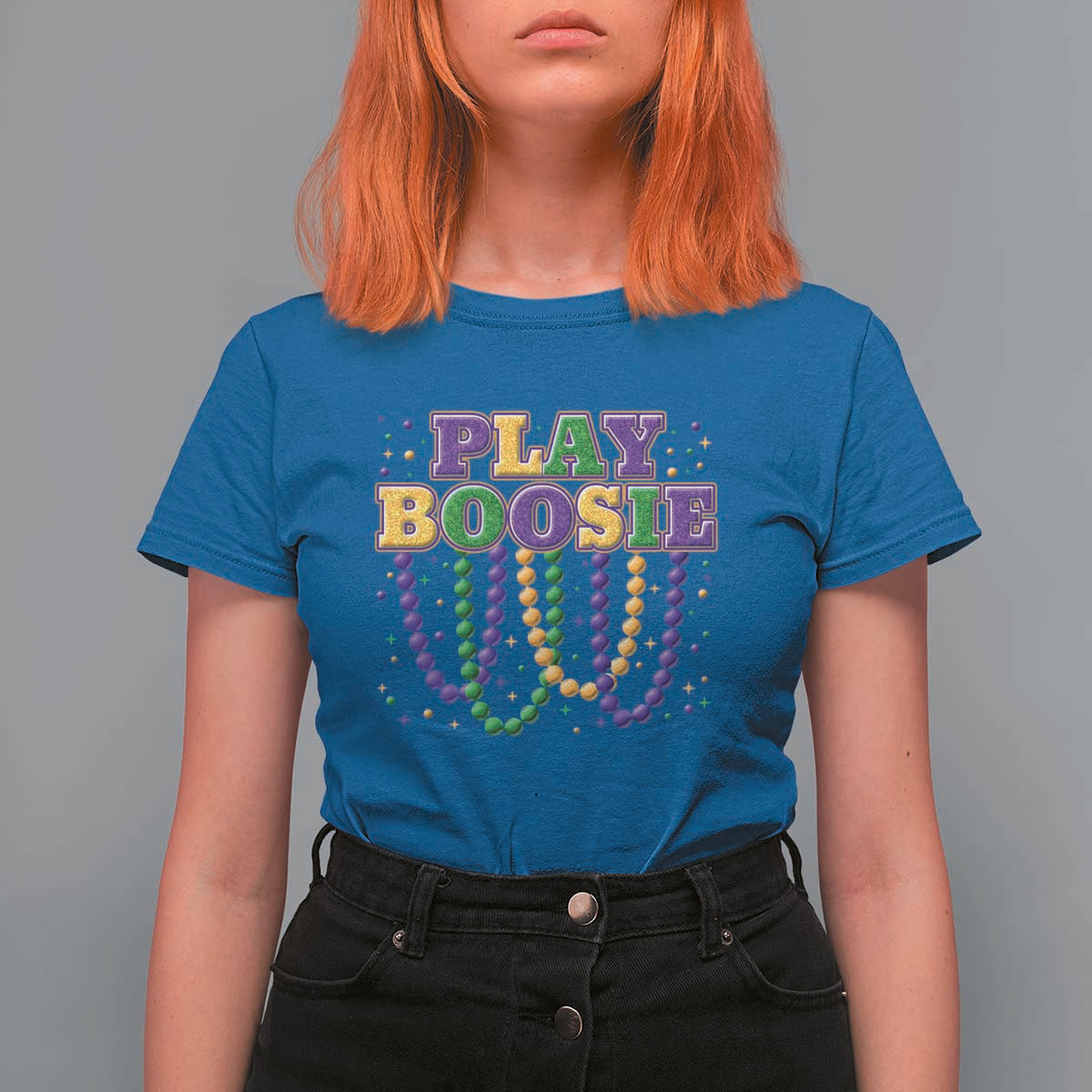 Funny Play Boosie Mardi Gras T Shirt For Women Beads Fat Tuesday Carnival