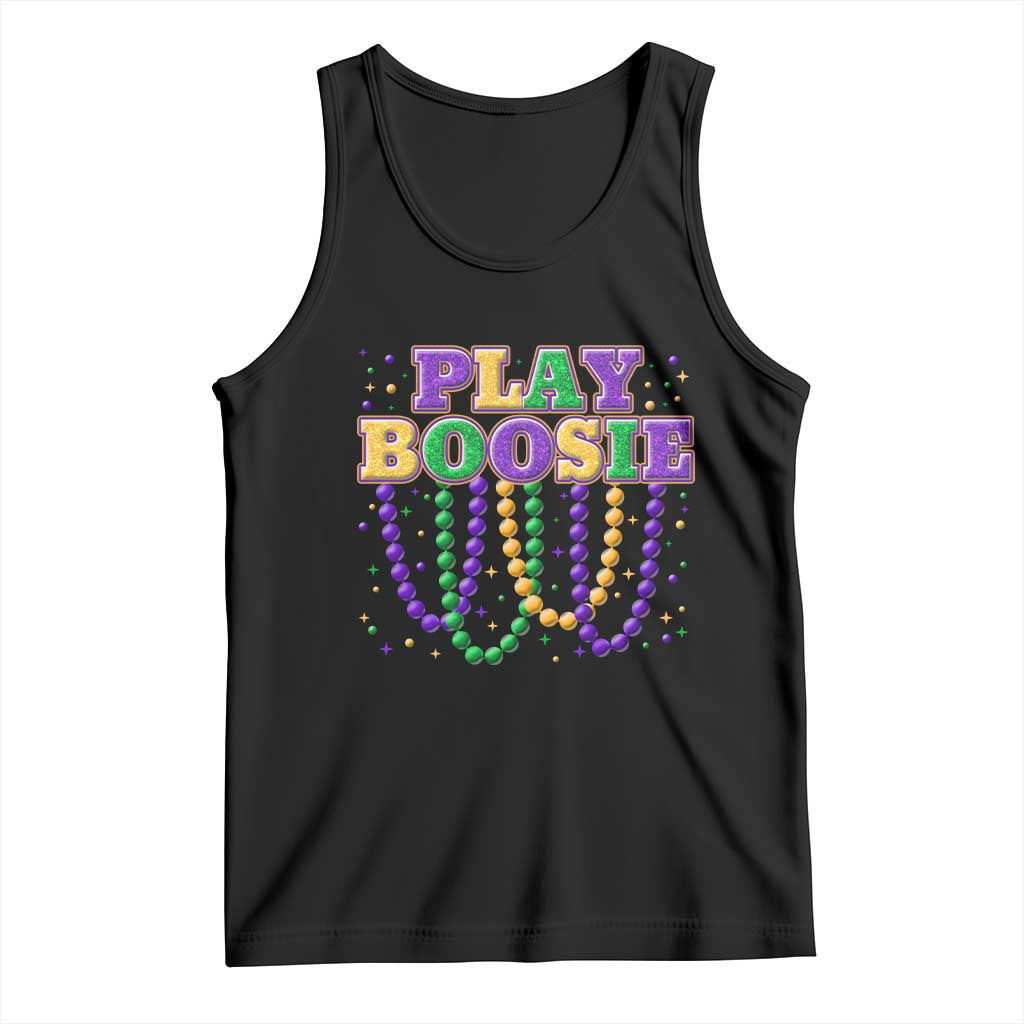 Funny Play Boosie Mardi Gras Tank Top Beads Fat Tuesday Carnival