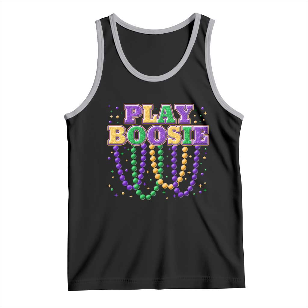 Funny Play Boosie Mardi Gras Tank Top Beads Fat Tuesday Carnival