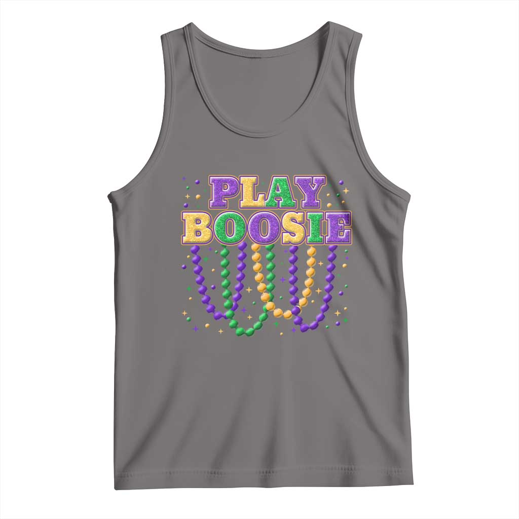 Funny Play Boosie Mardi Gras Tank Top Beads Fat Tuesday Carnival