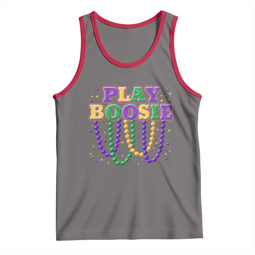 Funny Play Boosie Mardi Gras Tank Top Beads Fat Tuesday Carnival