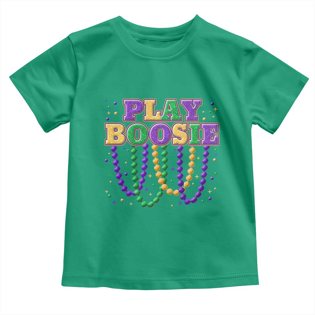Funny Play Boosie Mardi Gras Toddler T Shirt Beads Fat Tuesday Carnival