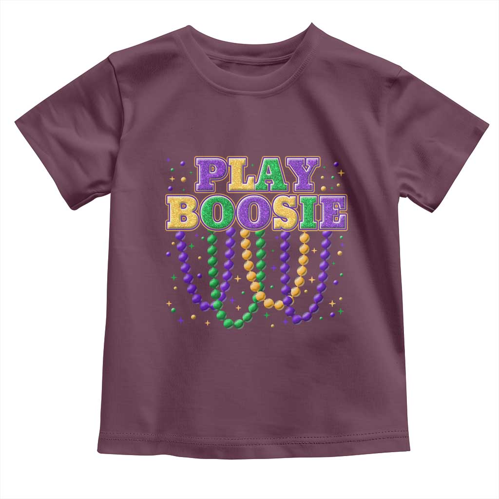 Funny Play Boosie Mardi Gras Toddler T Shirt Beads Fat Tuesday Carnival