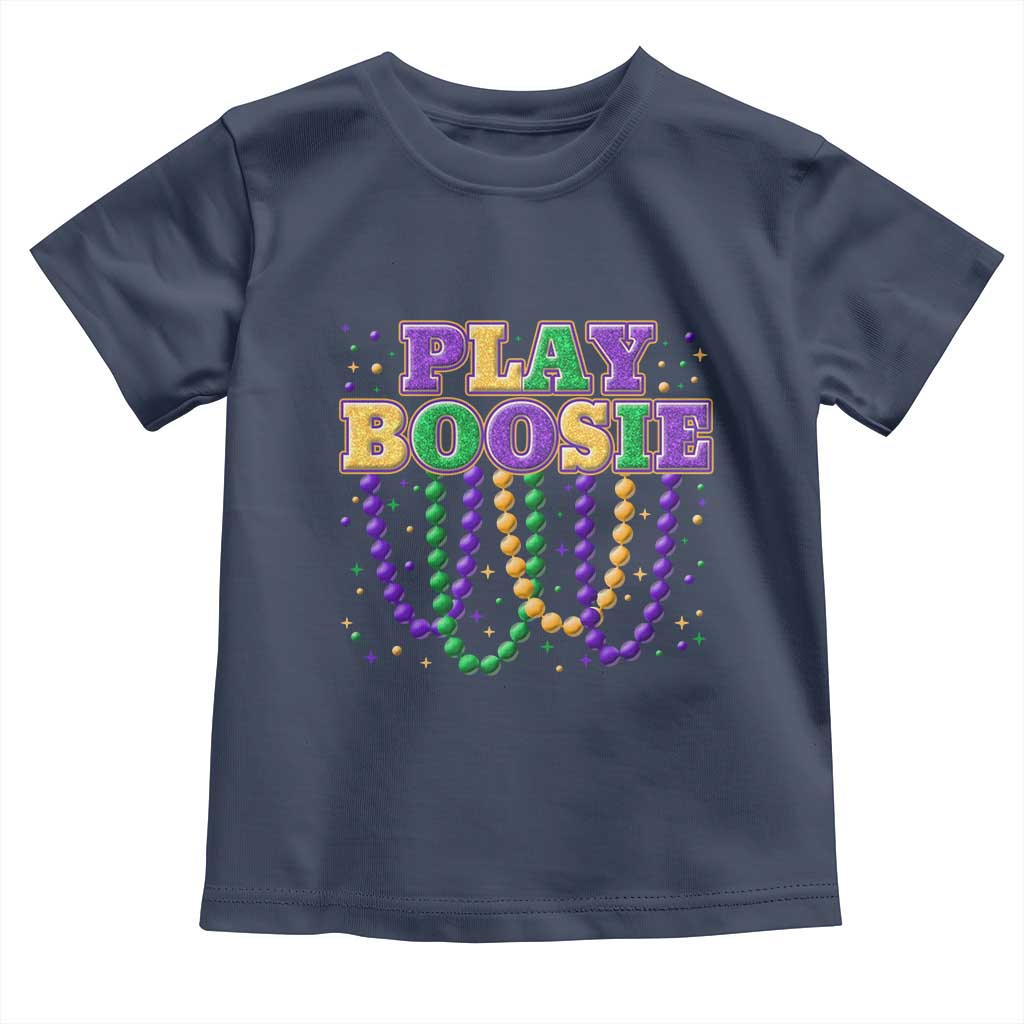 Funny Play Boosie Mardi Gras Toddler T Shirt Beads Fat Tuesday Carnival