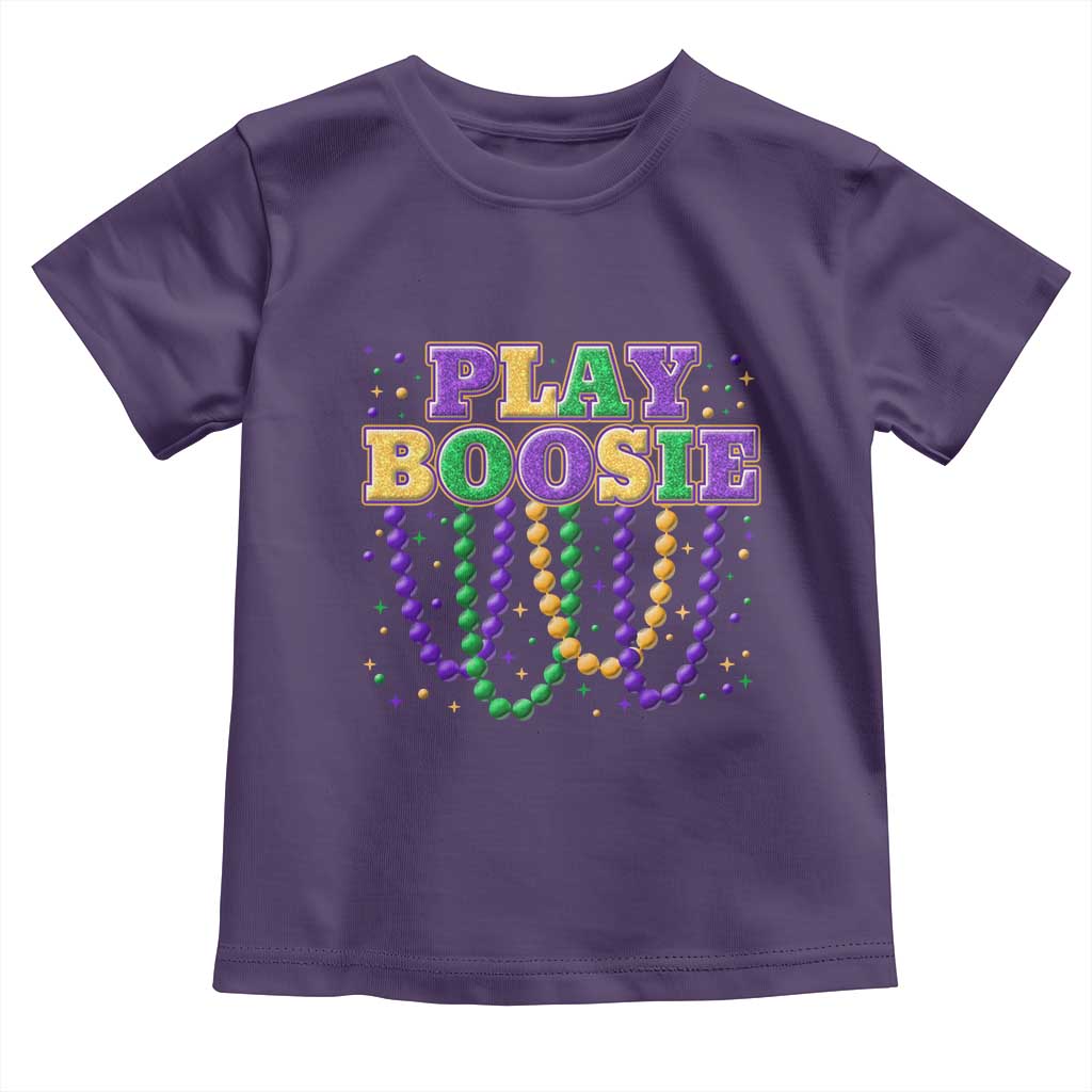 Funny Play Boosie Mardi Gras Toddler T Shirt Beads Fat Tuesday Carnival