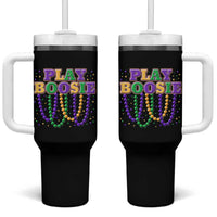Funny Play Boosie Mardi Gras Tumbler With Handle Beads Fat Tuesday Carnival