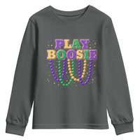 Funny Play Boosie Mardi Gras Youth Sweatshirt Beads Fat Tuesday Carnival