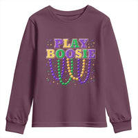 Funny Play Boosie Mardi Gras Youth Sweatshirt Beads Fat Tuesday Carnival