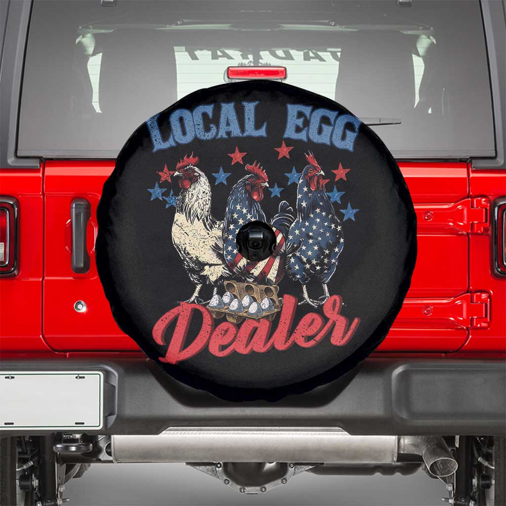 Funny Local Egg Dealer Spare Tire Cover Egg Farmer American Flag Chicken Easter