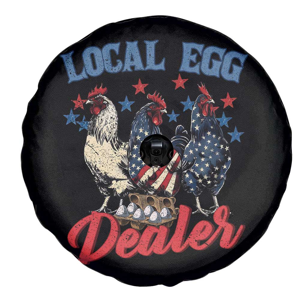 Funny Local Egg Dealer Spare Tire Cover Egg Farmer American Flag Chicken Easter
