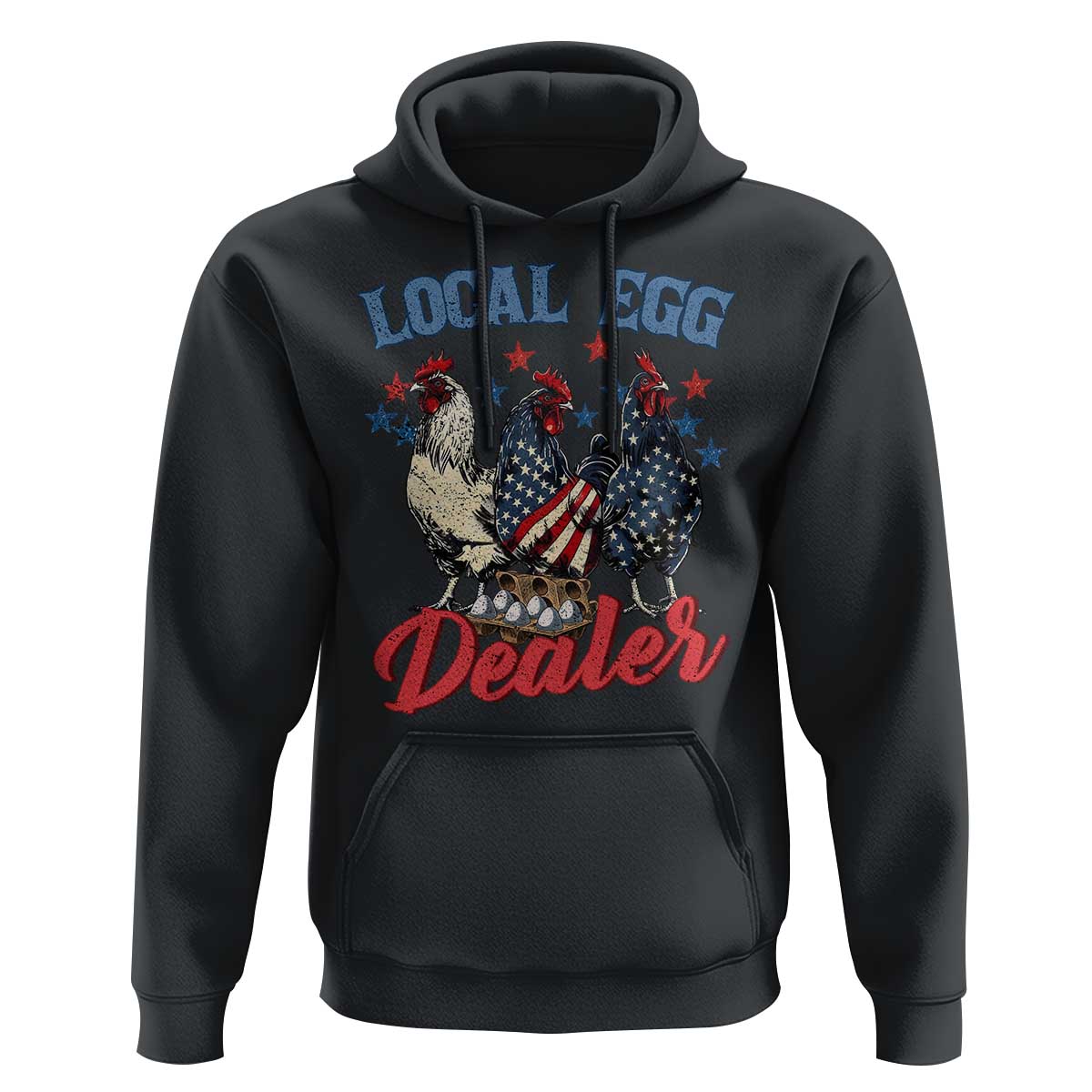 Funny Local Egg Dealer Hoodie Egg Farmer American Flag Chicken Easter