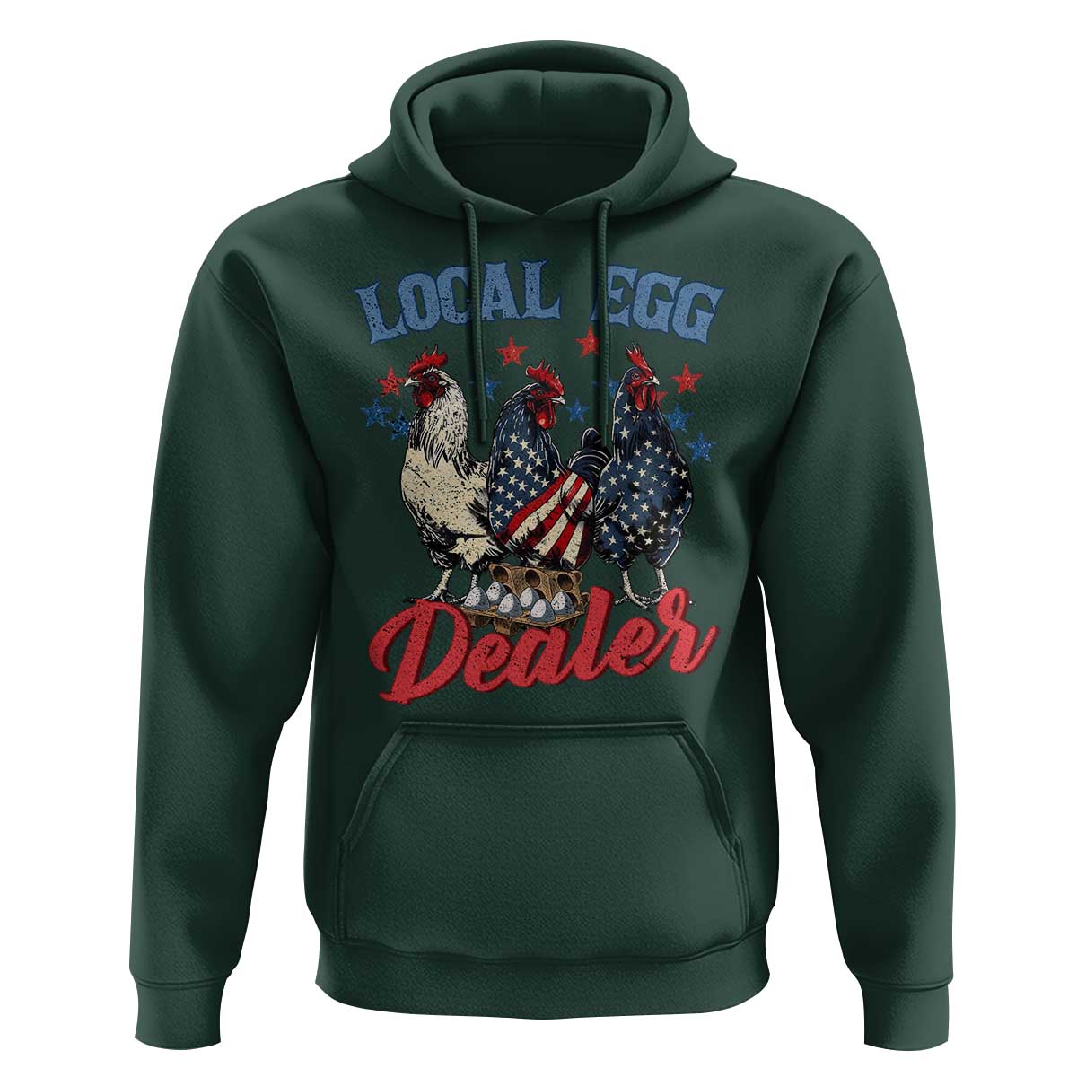 Funny Local Egg Dealer Hoodie Egg Farmer American Flag Chicken Easter