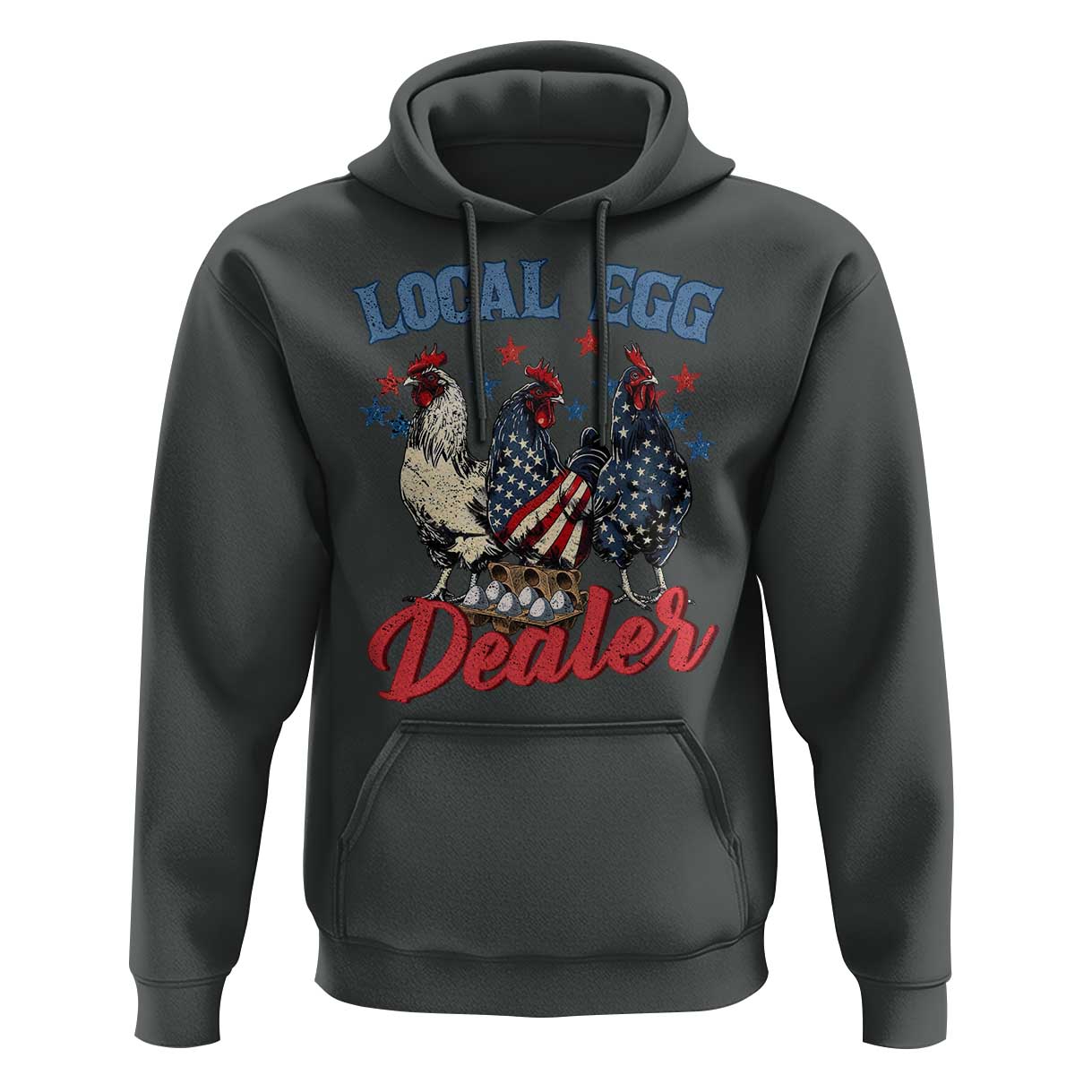 Funny Local Egg Dealer Hoodie Egg Farmer American Flag Chicken Easter