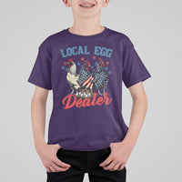 Funny Local Egg Dealer T Shirt For Kid Egg Farmer American Flag Chicken Easter