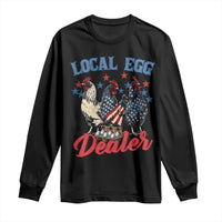 Funny Local Egg Dealer Long Sleeve Shirt Egg Farmer American Flag Chicken Easter