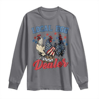 Funny Local Egg Dealer Long Sleeve Shirt Egg Farmer American Flag Chicken Easter