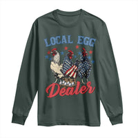 Funny Local Egg Dealer Long Sleeve Shirt Egg Farmer American Flag Chicken Easter