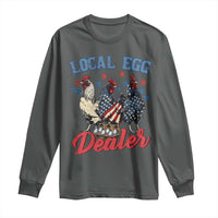 Funny Local Egg Dealer Long Sleeve Shirt Egg Farmer American Flag Chicken Easter