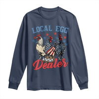 Funny Local Egg Dealer Long Sleeve Shirt Egg Farmer American Flag Chicken Easter