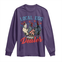 Funny Local Egg Dealer Long Sleeve Shirt Egg Farmer American Flag Chicken Easter