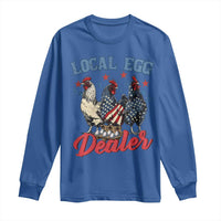 Funny Local Egg Dealer Long Sleeve Shirt Egg Farmer American Flag Chicken Easter