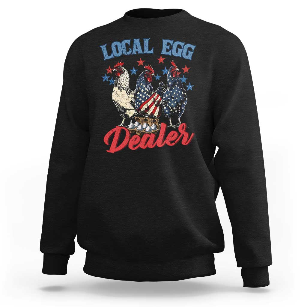 Funny Local Egg Dealer Sweatshirt Egg Farmer American Flag Chicken Easter