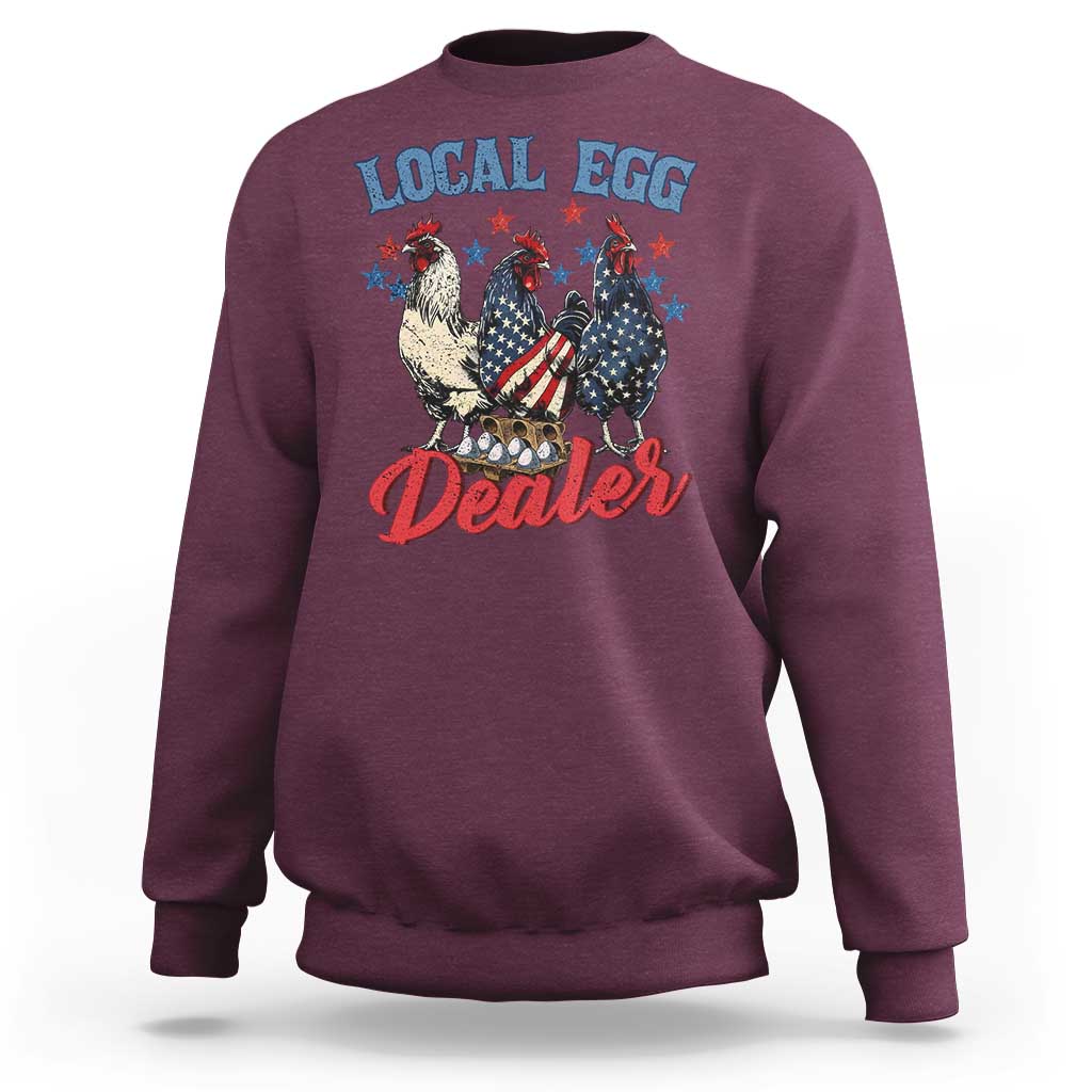 Funny Local Egg Dealer Sweatshirt Egg Farmer American Flag Chicken Easter