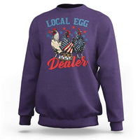 Funny Local Egg Dealer Sweatshirt Egg Farmer American Flag Chicken Easter