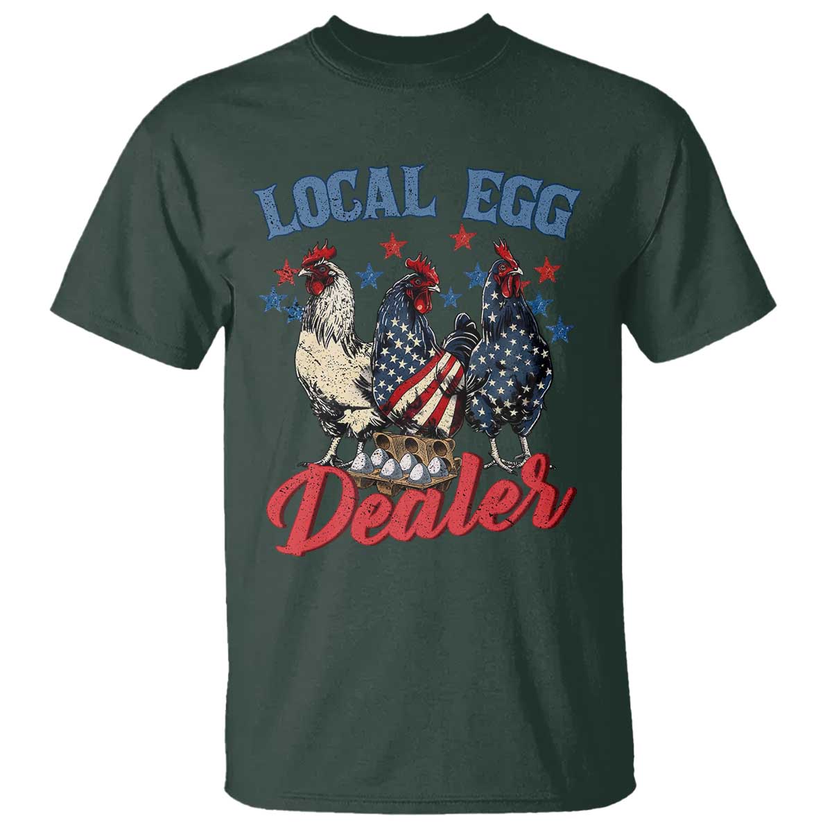 Funny Local Egg Dealer T Shirt Egg Farmer American Flag Chicken Easter