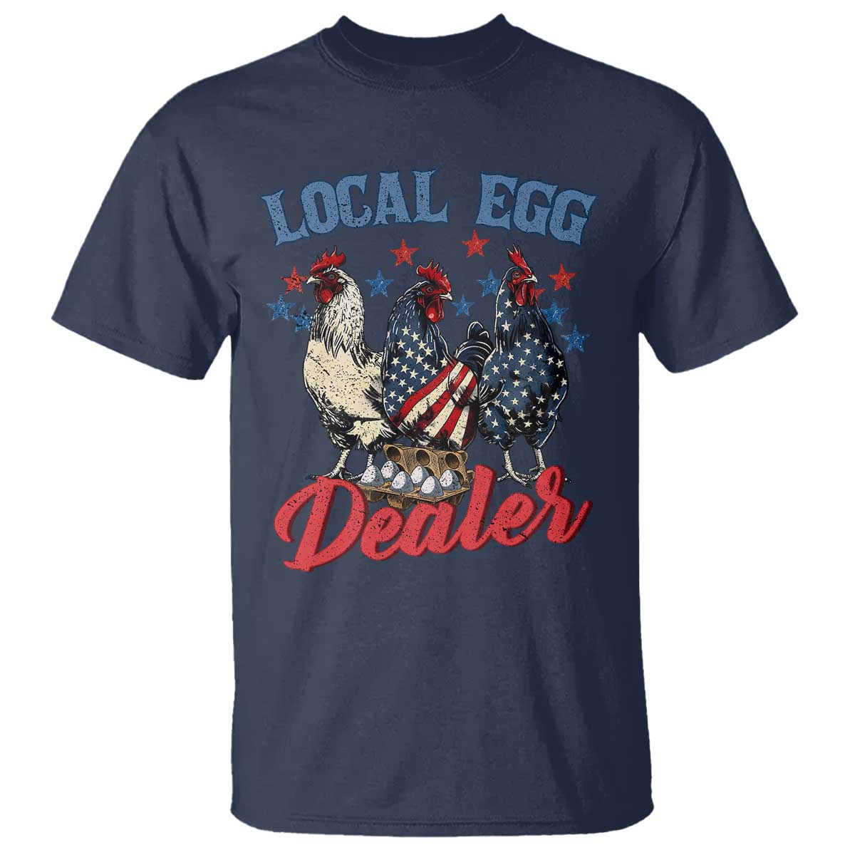 Funny Local Egg Dealer T Shirt Egg Farmer American Flag Chicken Easter