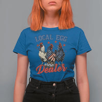 Funny Local Egg Dealer T Shirt For Women Egg Farmer American Flag Chicken Easter