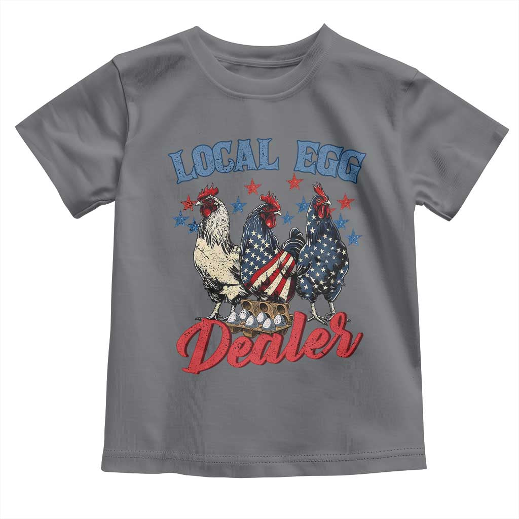 Funny Local Egg Dealer Toddler T Shirt Egg Farmer American Flag Chicken Easter