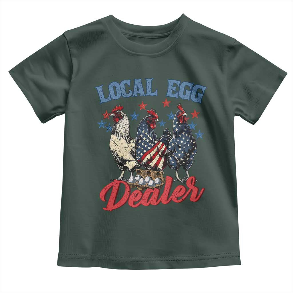Funny Local Egg Dealer Toddler T Shirt Egg Farmer American Flag Chicken Easter