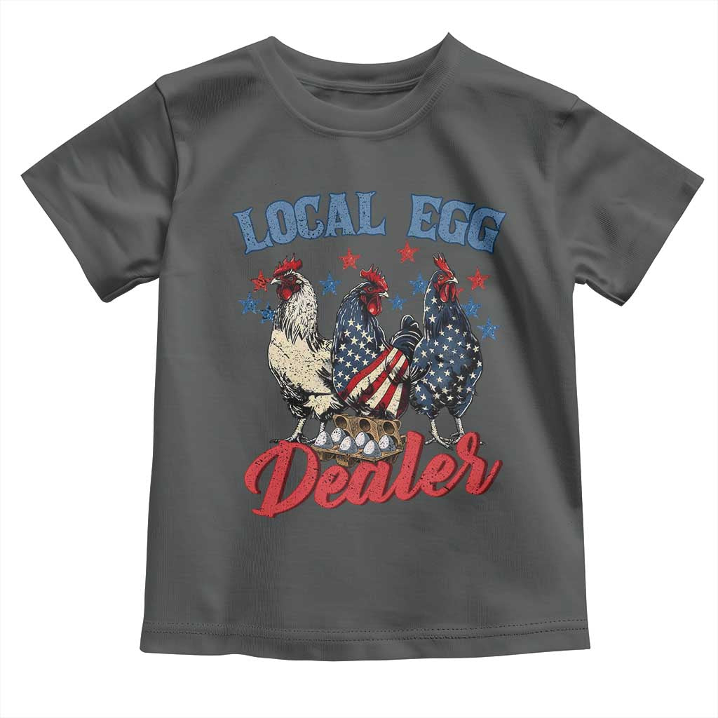 Funny Local Egg Dealer Toddler T Shirt Egg Farmer American Flag Chicken Easter