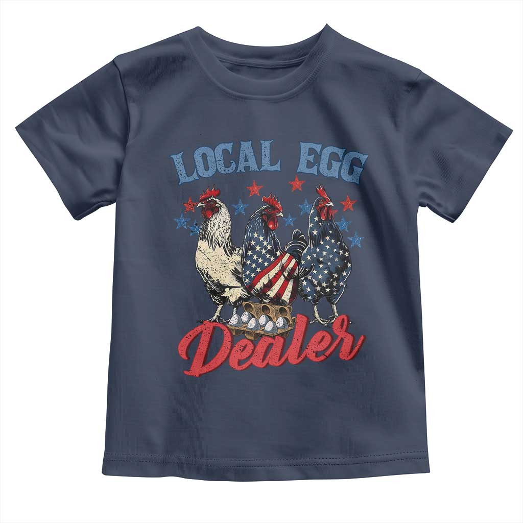 Funny Local Egg Dealer Toddler T Shirt Egg Farmer American Flag Chicken Easter