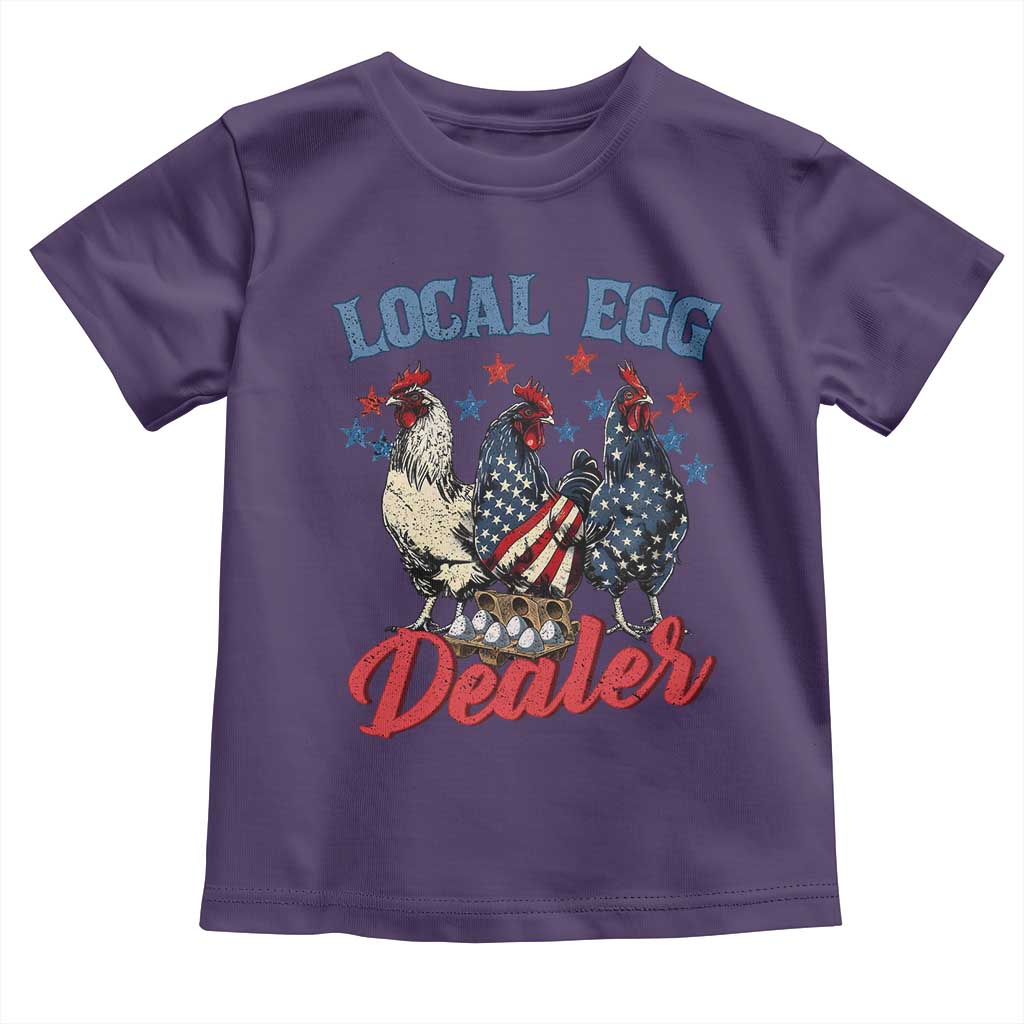 Funny Local Egg Dealer Toddler T Shirt Egg Farmer American Flag Chicken Easter