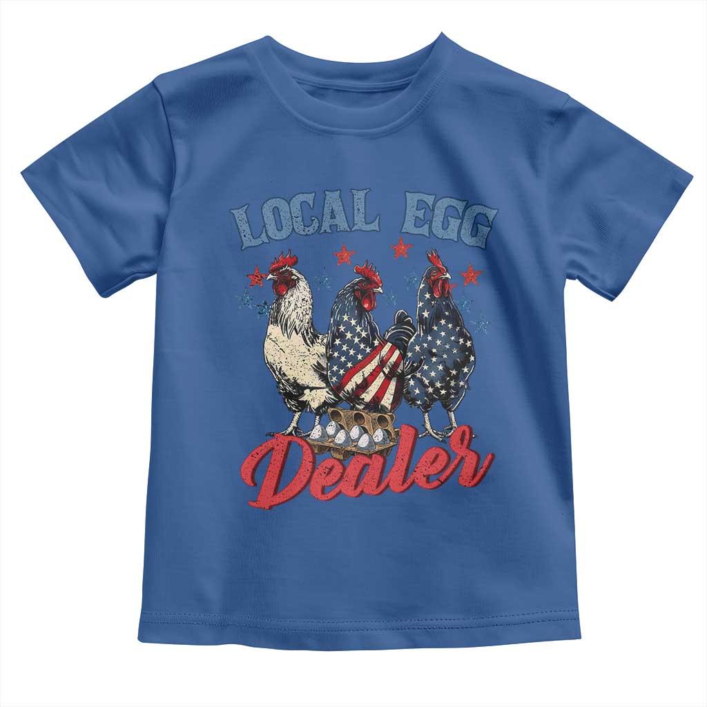 Funny Local Egg Dealer Toddler T Shirt Egg Farmer American Flag Chicken Easter