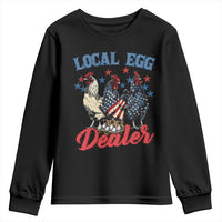 Funny Local Egg Dealer Youth Sweatshirt Egg Farmer American Flag Chicken Easter
